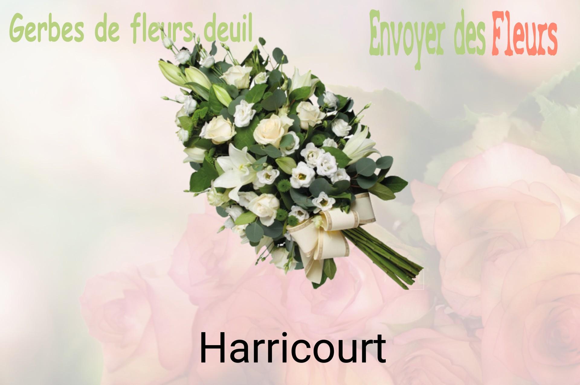 Gerbe de fleurs de deuil livrée à Harricourt